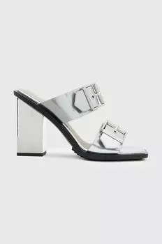 Кожаные тапочки Camille AllSaints, серебро