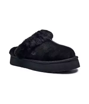 Кожаные тапочки дискета Ugg, черный