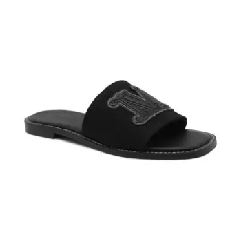 Кожаные тапочки Geneve Max Mara, черный