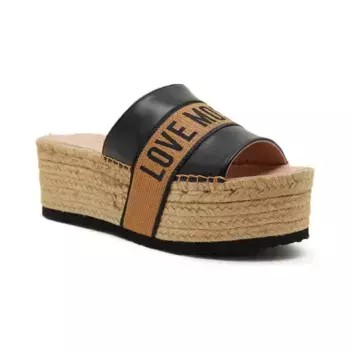 Кожаные тапочки Love Moschino, черный