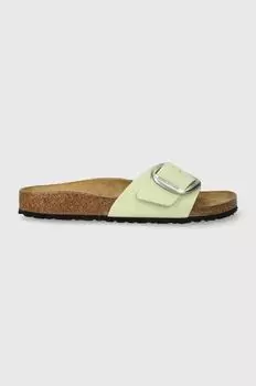 Кожаные тапочки Madrid с большой пряжкой Birkenstock, зеленый