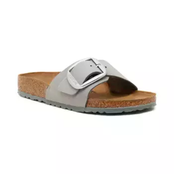 Кожаные тапочки Madrid с большой пряжкой Birkenstock, серый