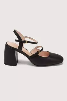 Кожаные тапочки Mary Jane на массивном каблуке Coccinelle, черный