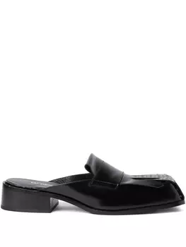 Кожаные тапочки Raf Simons, черный