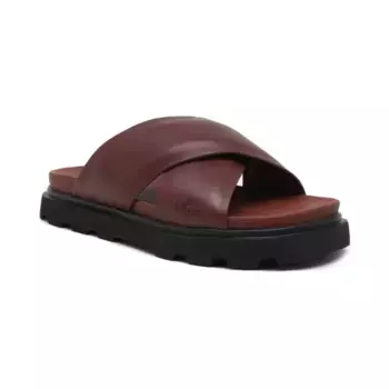 Кожаные тапочки с капителями через перекладину Ugg, коричневый