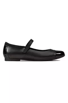 Кожаные тапочки Scala на липучке Clarks, черный