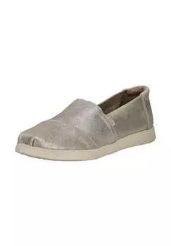 Кожаные тапочки Toms, серебряный