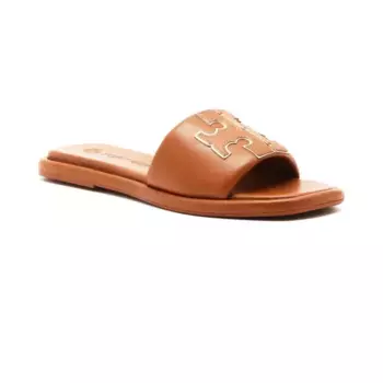 Кожаные тапочки Tory Burch, коричневый
