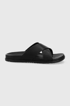 Кожаные тапочки UGG Wainscott Slide Ugg, черный