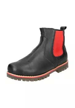 Кожаные/текстильные ботильоны Andrea Conti, цвет Schwarz/rot