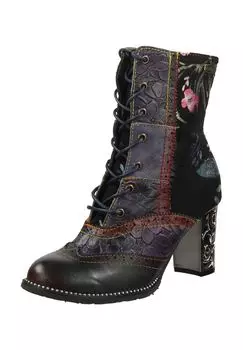 Кожаные/текстильные ботильоны LAURA VITA, цвет Wine