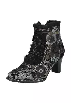 Кожаные/текстильные ботильоны LAURA VITA, черный