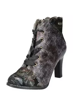 Кожаные/текстильные ботильоны LAURA VITA, черный