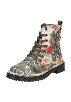 Кожаные/текстильные ботильоны LAURA VITA, серый