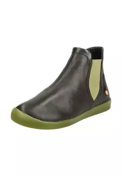 Кожаные/текстильные ботильоны Softinos, оливковый