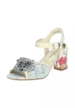 Кожаные/текстильные сандалии LAURA VITA, индиго