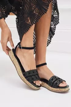 Кожаные тканевые босоножки на платформе Forever Comfort Next, черный