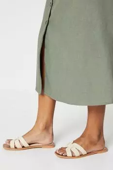 Кожаные тканые шлепанцы Jemma Dorothy Perkins, белый