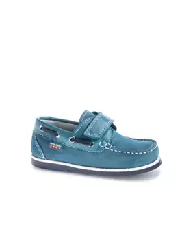 Кожаные топсайдеры для мальчиков с застежкой на липучку Pablosky, синий