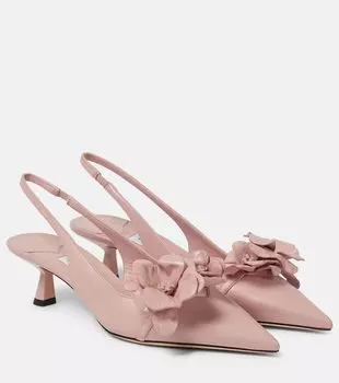 Кожаные туфли amita 45 с пяткой на пятке Jimmy Choo, розовый