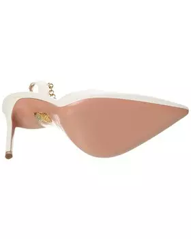 Кожаные туфли Aquazzura Flash 105 с пяткой на пятке, белый