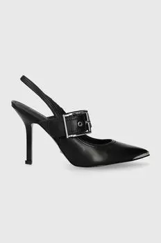 Кожаные туфли AYAR на высоком каблуке Guess, черный