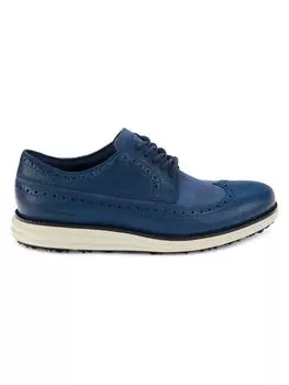 Кожаные туфли броги с кончиками крыльев Cole Haan, цвет Ensign Blue