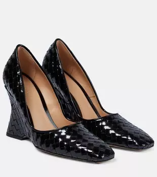 Кожаные туфли Comet на танкетке Bottega Veneta, черный