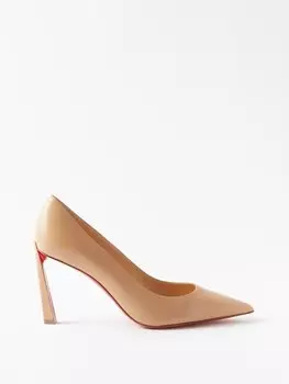 Кожаные туфли condora 85 на скошенном каблуке Christian Louboutin, белый