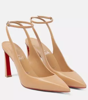 Кожаные туфли condora 85 с пяткой на пятке Christian Louboutin, коричневый