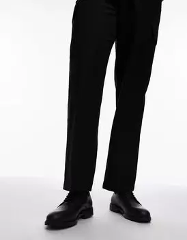 Кожаные туфли дерби черного цвета Selected Homme