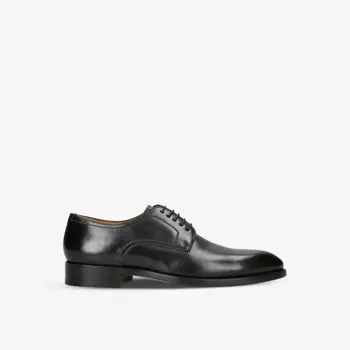 Кожаные туфли дерби с фирменной строчкой в тон Magnanni, черный
