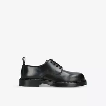 Кожаные туфли дерби с плетеной отделкой Strut Bottega Veneta, черный