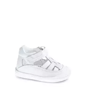 Кожаные туфли для девочки на застежке-липучке Pablosky, белый