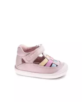 Кожаные туфли для девочки на застежке-липучке Pablosky, розовый