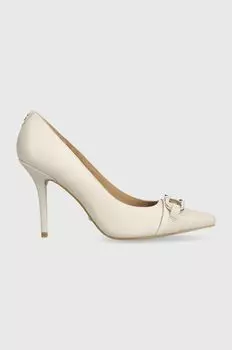 Кожаные туфли ELOUISA на высоком каблуке Guess, бежевый