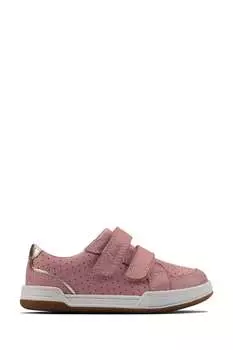 Кожаные туфли Fawn Solo с разной посадкой и Т-образным ремешком Clarks, розовый