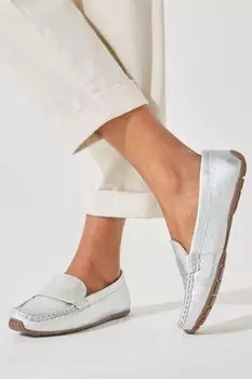 Кожаные туфли Forever Comfort для вождения Next, серебряный
