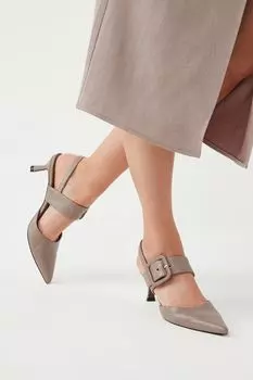 Кожаные туфли Forever Comfort с декоративной пряжкой Next, серый