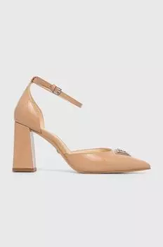 Кожаные туфли Guess, бежевый