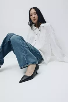 Кожаные туфли H&M, черный