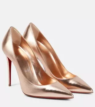 Кожаные туфли kate 100 с эффектом металлик Christian Louboutin, коричневый
