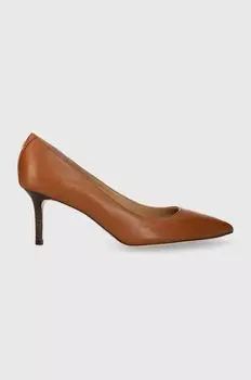 Кожаные туфли Lanette на высоком каблуке Lauren Ralph Lauren, коричневый