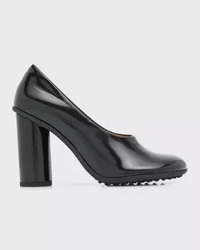 Кожаные туфли-лодочки Atomic на каблуке-цилиндре Bottega Veneta