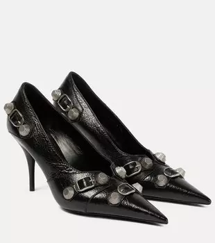 Кожаные туфли-лодочки Cagole Balenciaga, черный