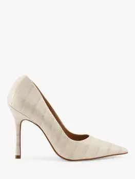 Кожаные туфли-лодочки Dune Bento на шпильке, кремовый