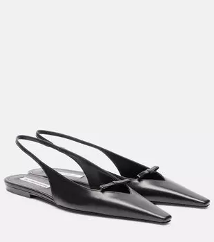 Кожаные туфли-лодочки на ремешке Victoria Beckham, черный