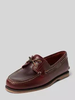 Кожаные туфли-лодочки с логотипом, модель «Classic Boat» Timberland, темно-коричневый