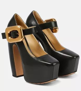 Кожаные туфли Мэри Джейн Bottega Veneta, зеленый