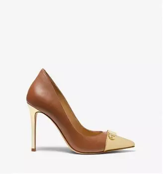 Кожаные туфли Michael Michael Kors Parker Leather, коричневый/золотой